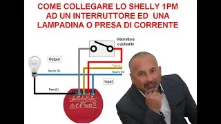 shelly 1PM come montarlo con interruttore e presa di corrente per accendere  spegnere pompa idrica