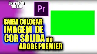 COLOCAR IMAGEM SÓLIDA com COR no Adobe Premiere Sem Precisar Pegar Imagem de Fora