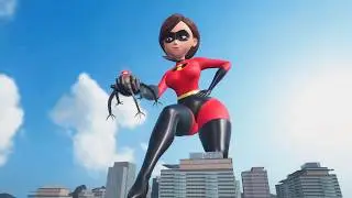 Giant Elastigirl Destroys Omnidroid