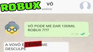 PEDI 100 MIL ROBUX para Minha VÓ !!! ( CHOREI ) 😭