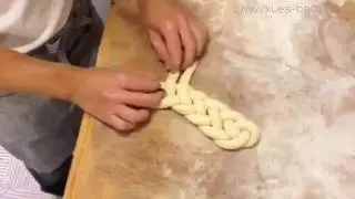 Формовка булочки - косички из жгутов