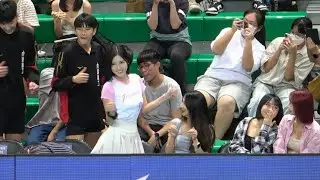 排球賽出現三振舞😄남민정南珉貞&來探班的野生富邦啦啦隊🏐박혜민朴惠珉Park HyeMin/廖苡任  [2024/9/12 Red Sparks v Kanoa Laulea's第2局]