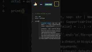 Convert decimal number to octal easily in python | At A Glance! | 