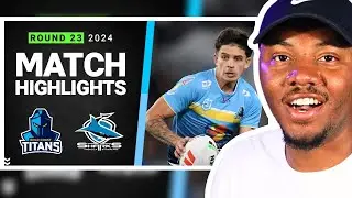 NRL FAN REACTS To NRL 2024 | Titans v Sharks | Match Highlights