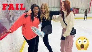 Teaching My Sister How to Ice Skate *FAIL* (Vlog)