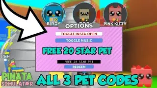 [ROBLOX] ALL 3 PET CODES [PET UPGRADES] FOR PIÑATA SIMULATOR [FREE 20 STAR PET]