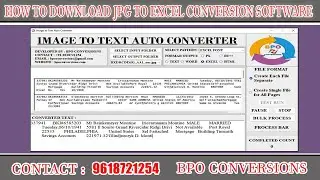 Jpg to excel conversion using BPO Conversion software