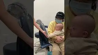 Baby hears his first 