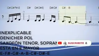 Inexplicable, Denicher Pol, Saxofón Tenor, Soprano, Trompeta, Partitura, Cifrado, Notas, Tutorial