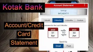 💥 Download Statement Using Kotak App | Account or Credit Card Statement in PDF Download