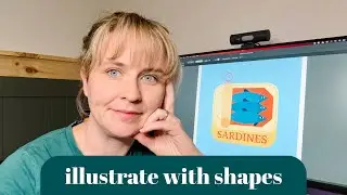 Illustrate a vintage sardine tin with shapes