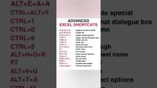 Advanced Excel Shortcuts | 