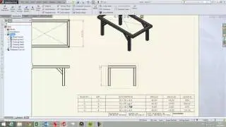 SolidWorks 2d drawing (2d drawing-video 3 of 4) - Weldment structure