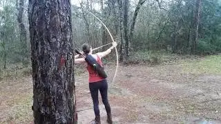 Traditional Archery Practice In The Rain - Distance Shoot English Longbow