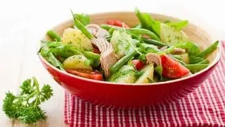 Картофельный салат с тунцом и стручковой фасолью