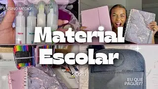 ABRINDO MEU MATERIAL ESCOLAR 2025 💗📚(organização + detalhes) | Bia Amaral
