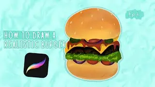 HOW TO DRAW A REALISTIC BURGER 🍔 on procreate