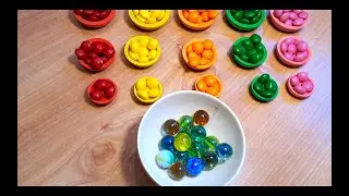 ASMR Sound | Coloured Candies vs Glass Marbles
