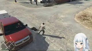 Gura Tries to Pet the Dog