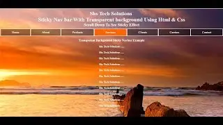 Sticky Nav bar With Transparent background Using Html & Css | Transparent Sticky Nav bar in html
