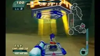 Sonic Riders (PS2) - Free Race - Sonic with Blue Star II - Dark Desert [12 Laps] (720p 50fps)