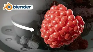 Blender 4.1 - Cupcake Tutorial | Part 5: Raspberry Geometry Nodes