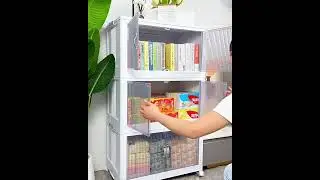 Joybos Stackable Storage Bins with Wheels Folding Storage Box with Doors