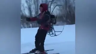 Лыжник с пропеллером. Такие попадаются зимой