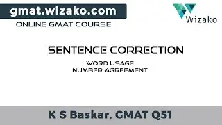 GMAT Sentence Correction Sample Question | Word Usage | Number Agreement |  GMAT Verbal Practice