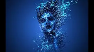 Люминесцентный абстрактный портрет / Стилизация под флуоресцентную краску
