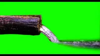4K Green Screen Free - FLOWING LOG WATERFALL