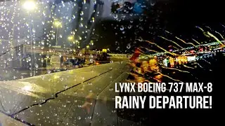 RAINY Lynx Air 737 MAX-8 Takeoff from Toronto Pearson Airport | Night HD
