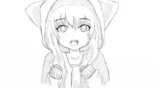 рисуем аниме девушку / fast draw anime girl (3)