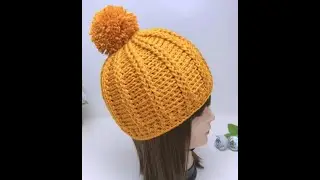 Easy crochet beanie hat pattern for beginner.
