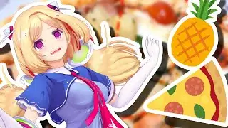Aki Rosenthal eats pineapple pizza
