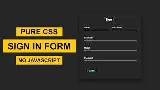 How To Create Sign In Form In HTML and CSS | How To Make Registration Form | Create a Sign Up Form