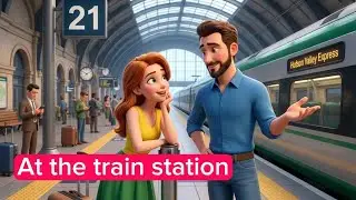 🚅 Buying a Train Ticket in English | English at the Train Station | Easy English for Beginners 