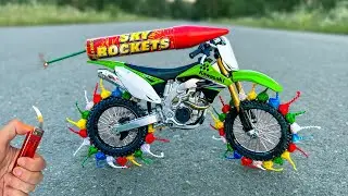 EXPERIMENT : Motocross Bike With Garlic Snappers Powered By Turbo Engine