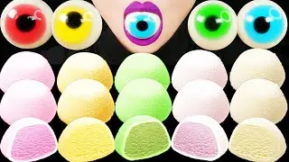 ASMR MOCHI ICE CREAM CHALLENGE *FAIL* GUMMY EYEBALLS EATING SOUNDS 눈알젤리 모찌 아이스크림 먹방 RAINBOW FOOD