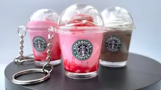 Strawberry Creme Frappuccino Keychain - How to make it (1:35s time lapse)
