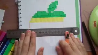 Как нарисовать яблоко по клеточкам.😃