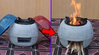 How To make a Cement Stove With a Plastic Pots ।। Idea with Cement