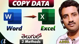 Copy Data from Word to Excel in Telugu || 3 Methods || Computersadda.com