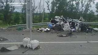 22.06.2020г - Видео с места крупного ДТП в Башкирии. Бензовоз снёс легковушку. Отказали тормоза