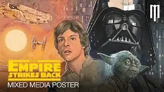 Empire Strikes Back Painted Movie Poster Process