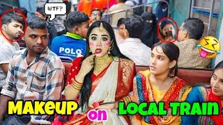 I did My Makeup on a Local TRAIN 😰 in Public 😱 Shocking Reaction