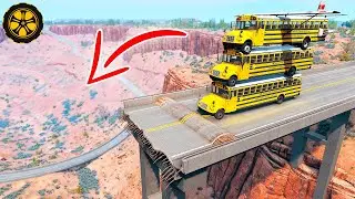 Cars vs Bridge Potholes - BeamNG Drive