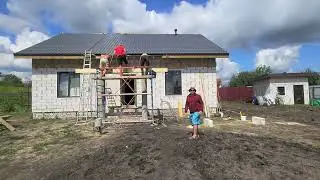5 августа 2024 г. Установка бруса. Дом для, практик.