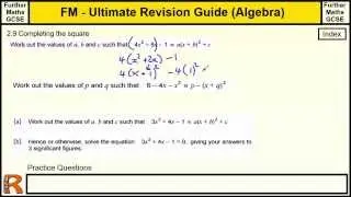Completing the Square (multiple x squared) - Ultimate revision guide for Further maths GCSE