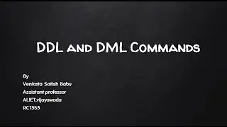 Introduction to DDL and DML